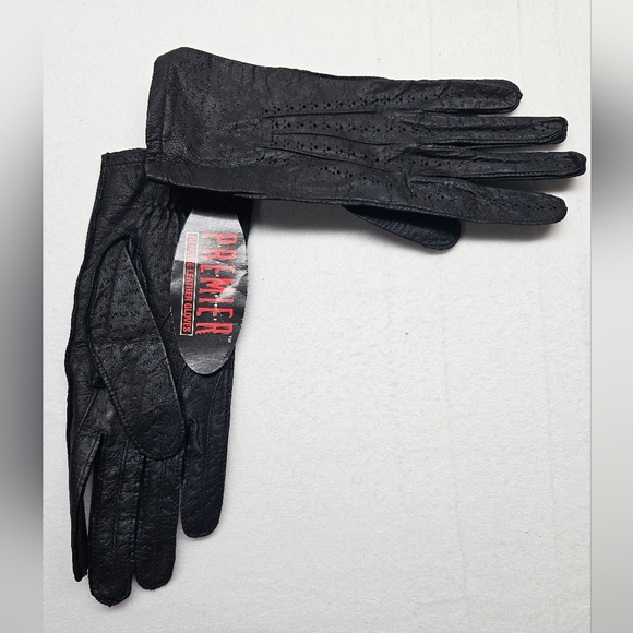 Premier Accessories - Premier Leather Gloves Black Dressy Driving Textured Soft Handwear